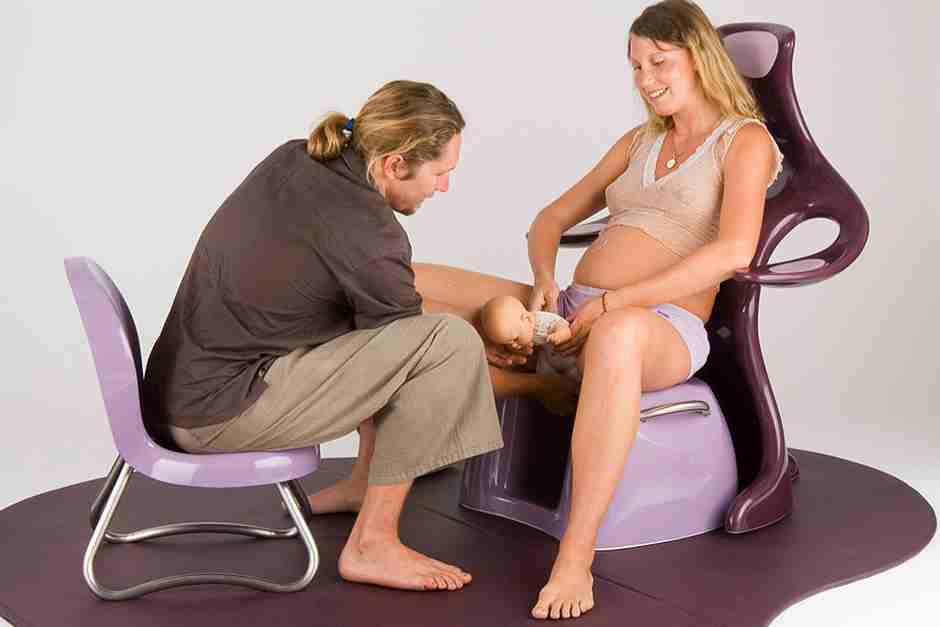 Image of partner catching baby