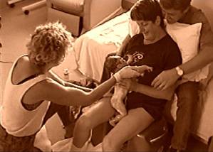 Team at birth on Birthing Seat