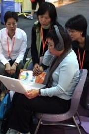Photo of midwives watching DVD