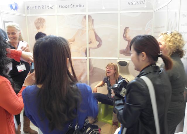 Photo of midwives at Prague trade display
